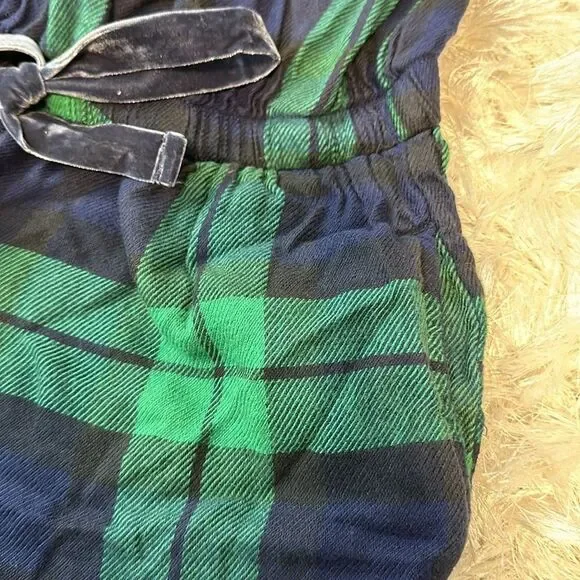 Aerie Green Flannel Romper - Picture 3 of 4